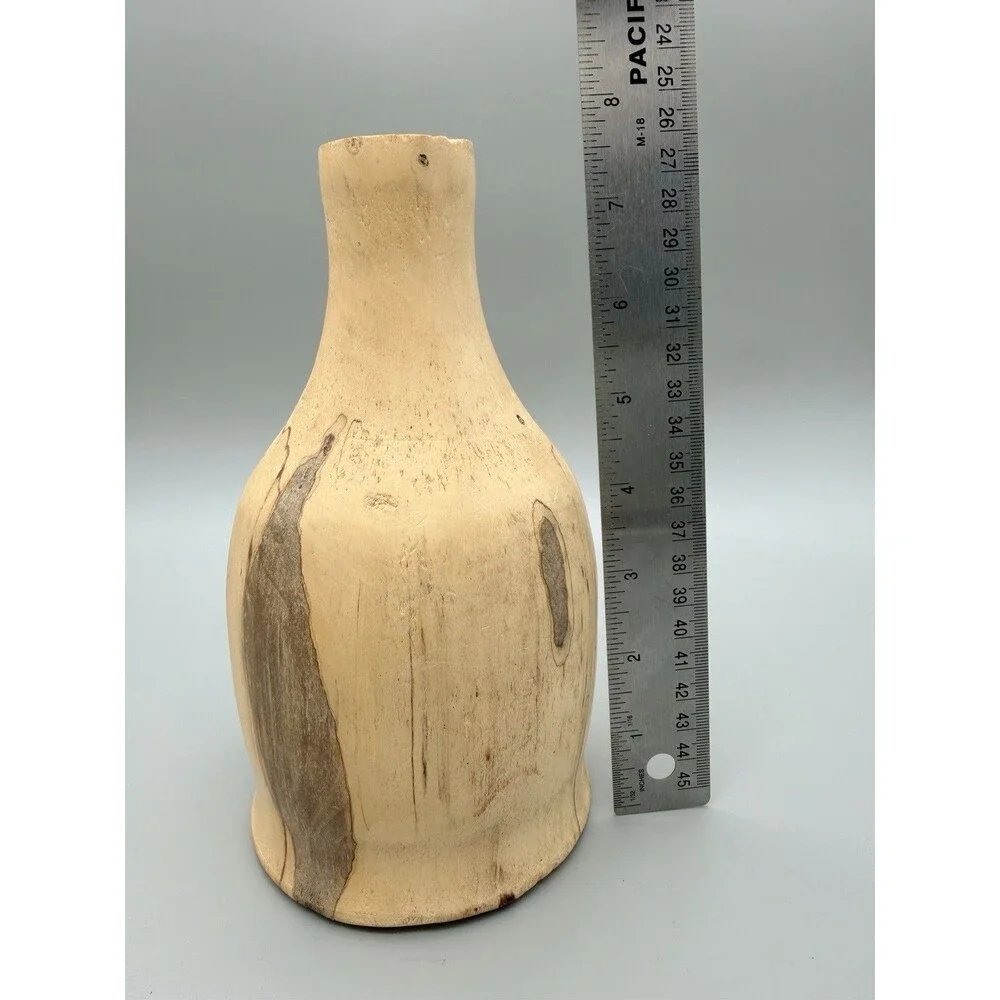 Hand Turned Dogwood Wood Flower Jug Bud Vase Signed Bryan Montgomery 7.5